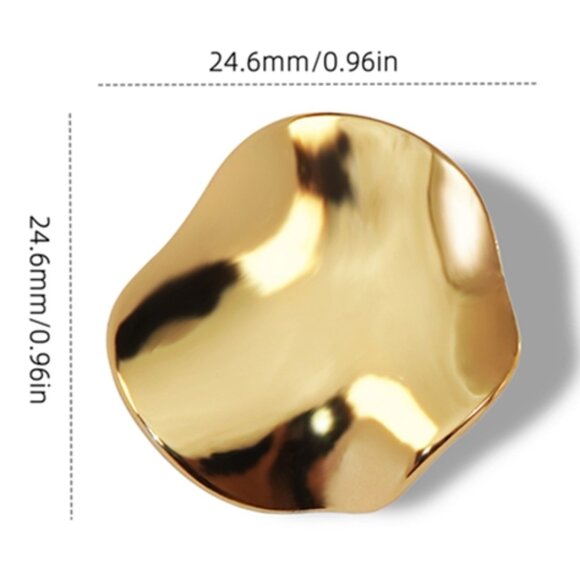 Textured Wavy Stainless Steel Earrings, Modern Design - Picture 5 of 9